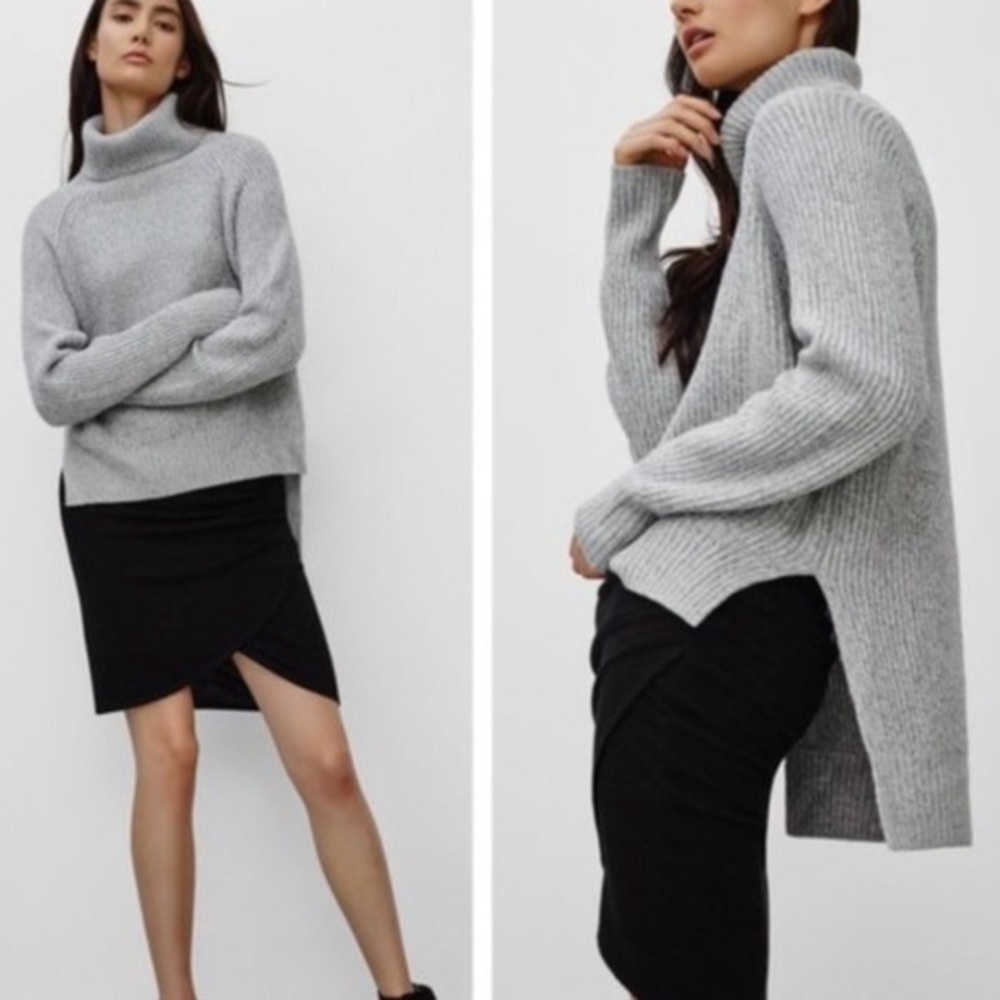 Aritzia Gray Turtleneck Sweater